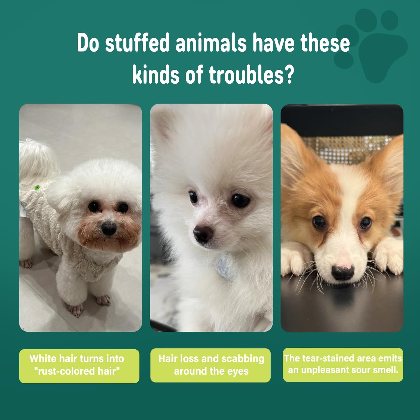 Nutridog Tear Stain Chews for Dogs - Dog Tear Stain Remover & Supplement with Antioxidant Blend, Vitamin C, Lutein - 120ct Beef Flavor Soft Chews for Eye Health & White Fur Care (ND-038)