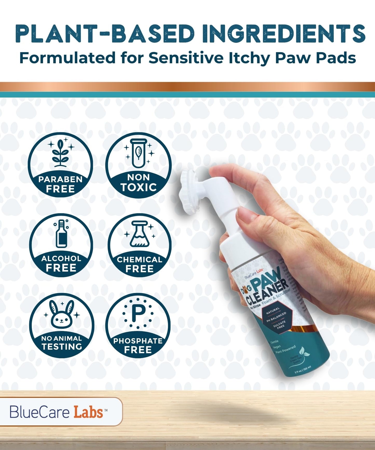 Dog Paw Cleaner for Dogs Paw Washer No Rinse Waterless Dog Shampoo for Sensitive Skin & Dry Itchy Paw Relief for Large Dog Washing Brush for Small Dogs Cat Paw Cleaner Foot Washer Organic Foam 5fl oz.