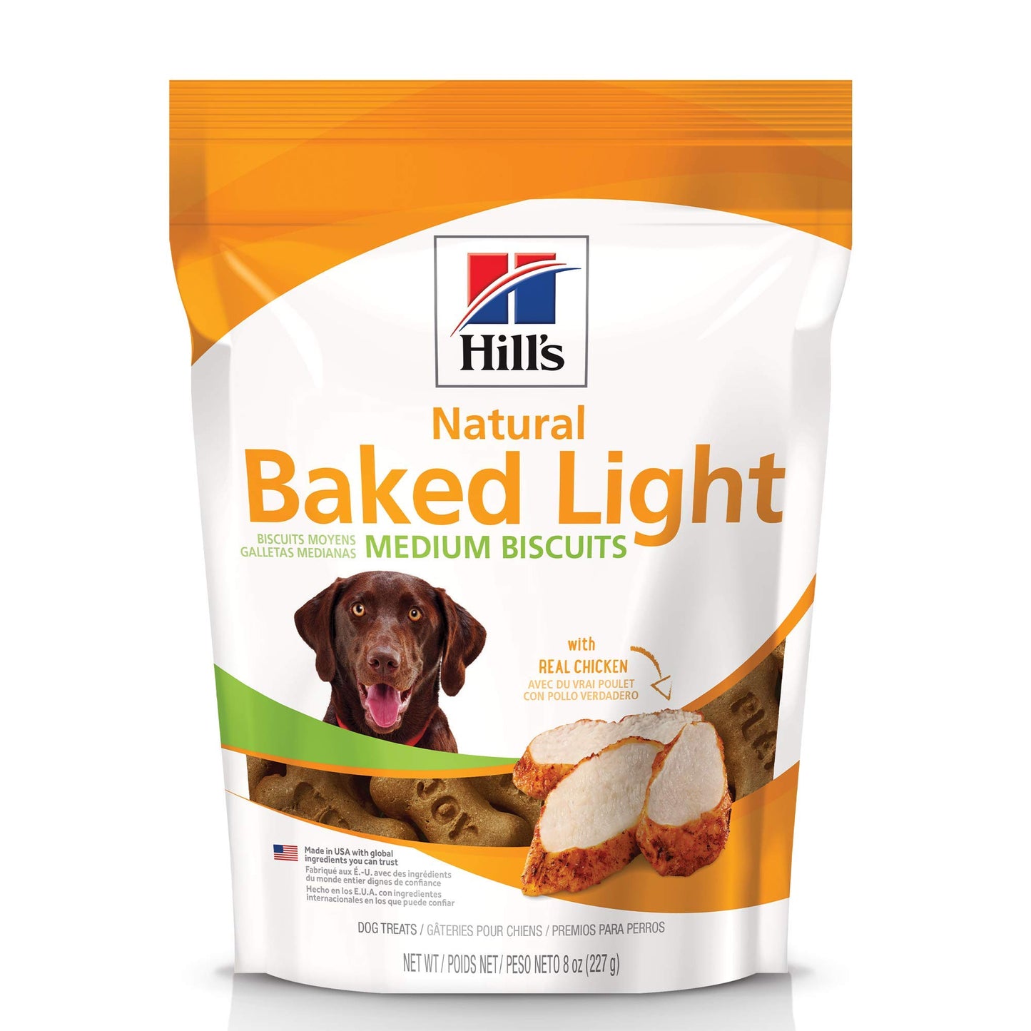 Hill's Natural Baked Light Biscuits, All Life Stages, Great Taste, Dog Treats, Chicken, 8 oz Bag
