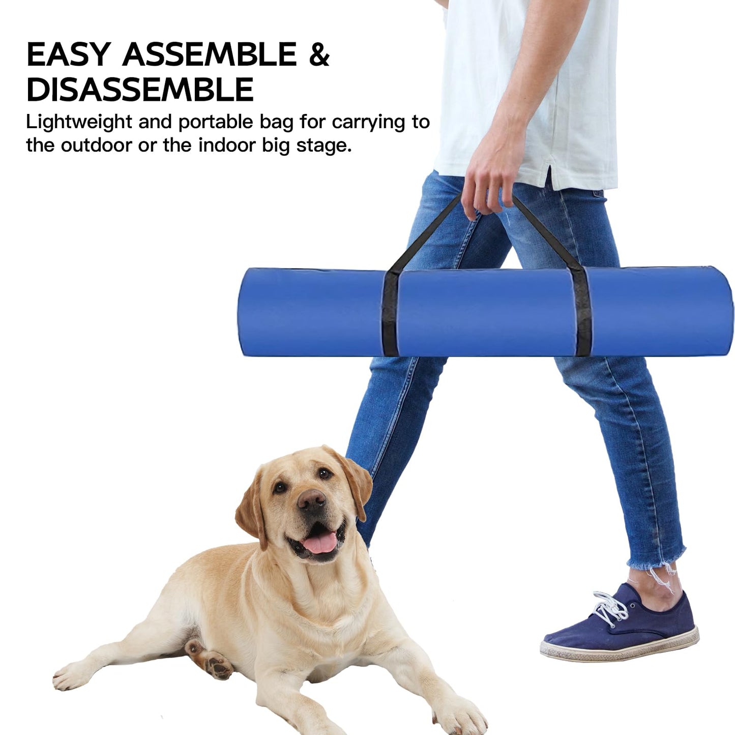 MKSY Dog Agility Equipment Set, Obstacle Courses Training Starter Kit Includes Adjustable High Jump Hurdle, Hoop, Weave Poles, Pause Box, Treat Pouch with Easy Carry Bag