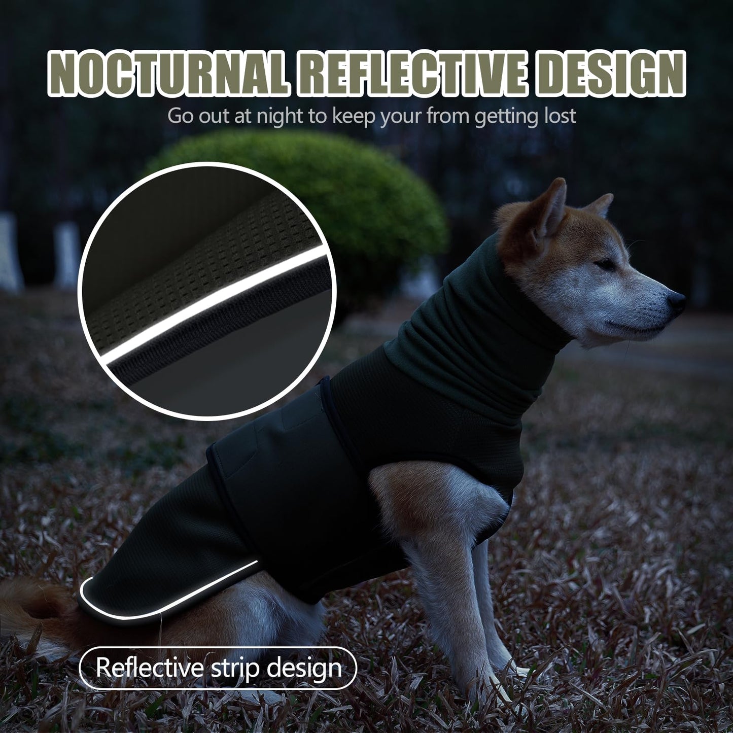 Dog Calming Hoodie Vest, Breathable Anxiety Jacket with Head Cover for Anxiety Relief and Ear Protection, Adjustable Harness with Soft Hoodie for Dogs (Green, X-Small)
