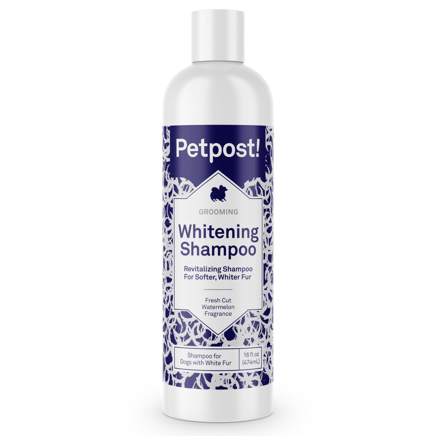 Petpost | Dog Whitening Shampoo with Coconut Oil & Aloe. Brightens White & Light Coats, Moisturizes Skin. Watermelon Scent. 16 oz