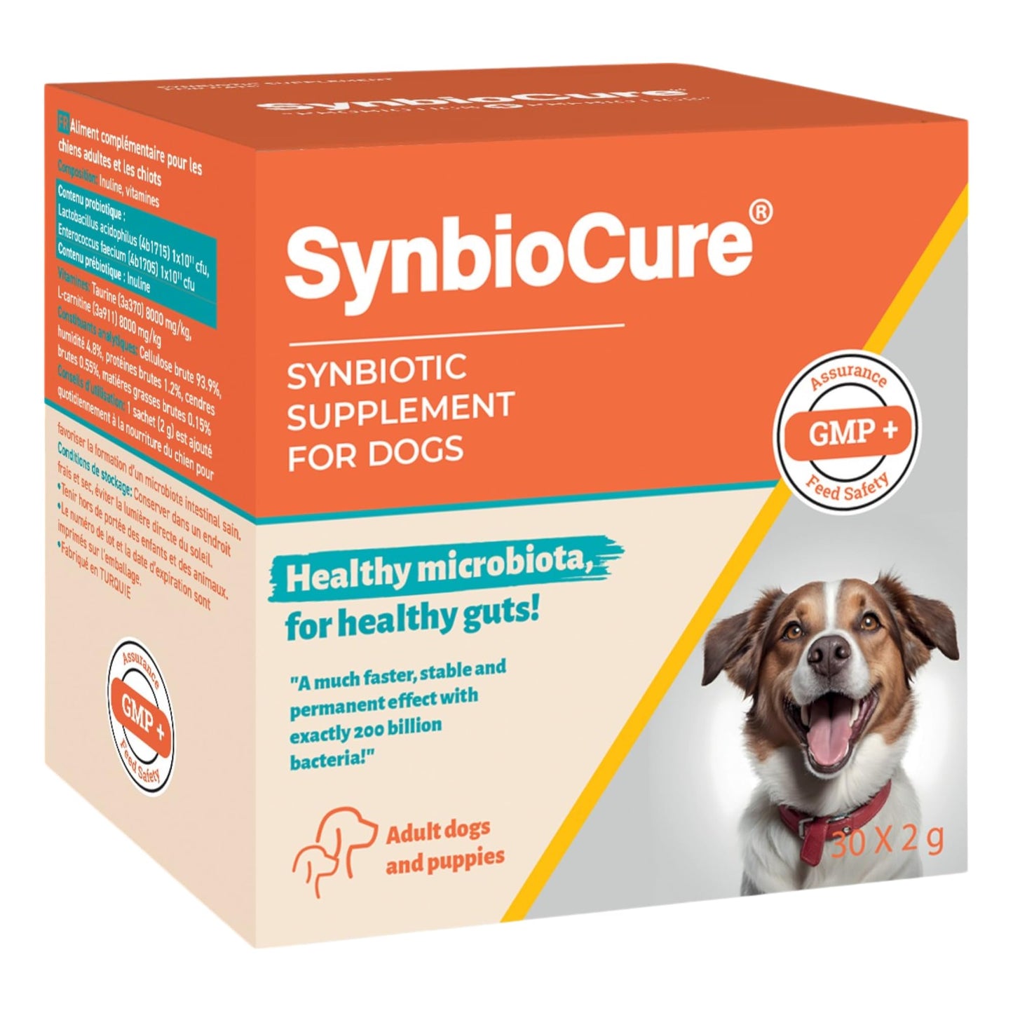 Synbiocure I Probiotics & Prebiotics for Dogs I Powder Dog Supplement I Digestive Health Support I 200 Billion Bacteria Per Sachet I 30 Sachets*2 g
