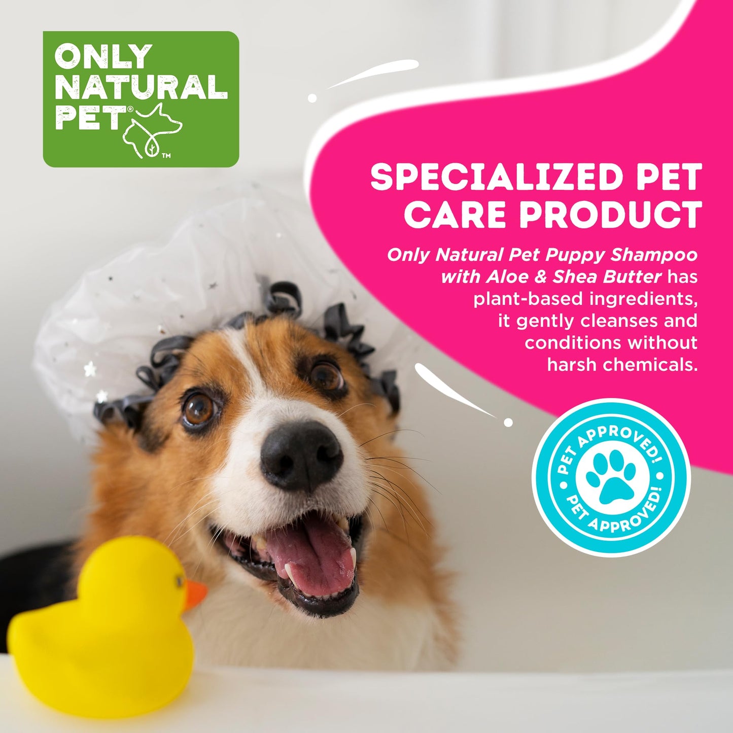 Only Natural Pet 2-in-1 Puppy Shampoo with Aloe & Shea Butter - Hydrating Dog Shampoo for Puppies with Sensitive Skin & Coat, Moisturizing Plant-Based Formula, No Fragrance - 16.9 oz