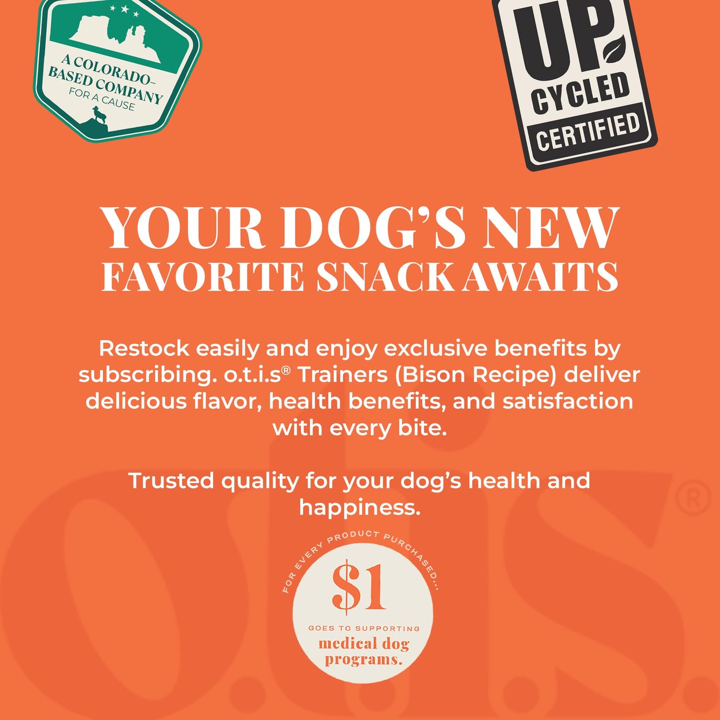 O.T.I.S. Wild Things Trainers Bison Recipe – 4 oz – Bite-Size Dog Training Treats with DHA, Ashwagandha & L-Theanine – GMO-Free – No Hormones or Artificial Additives