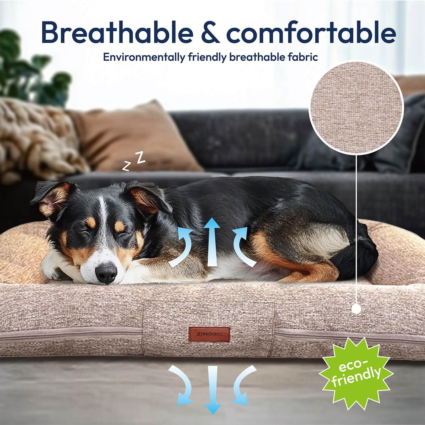 Zimoric Dog Bed for Large Dogs, Dog Crate Beds Comfy Kennel Pad Anti-Slip Pet Sleeping Mat for Large Medium Size Dogs Breeds, 35" x 27", Up to 70 lbs