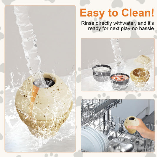 hwnguJ Durable Dog Toy for Aggressive Chewers - Freezable Ice Cream Puzzle Toy - Interactive Treat Dispenser for Anxiety Relief – Long-Lasting Dog Birthday Gift