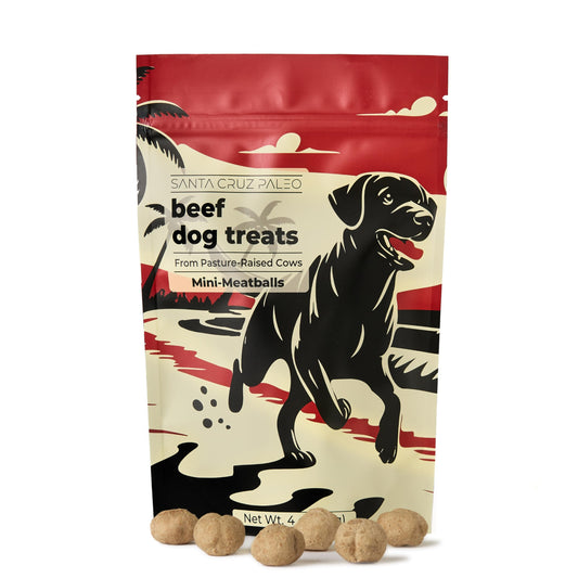 Santa Cruz Paleo Dog Treats, 4 oz Bag, Beef Liver Treats for Dogs with Beef Heart, Vitamin E, Healthy Mini Meatball Dog Training Treats or Food Topper Made with 100% Pasture Raised Beef, High Protein