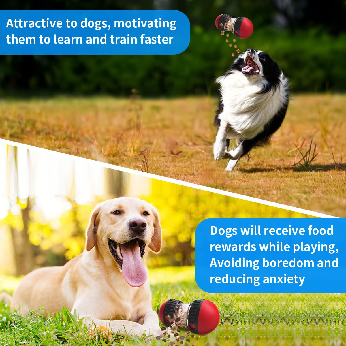 Hurray Treat Dispensing Dog Toys & Adjustable Slow Feeder Ball - Dog Puzzle Toy – Ideal Toys to Keep Them Busy - Treat Ball for Dogs
