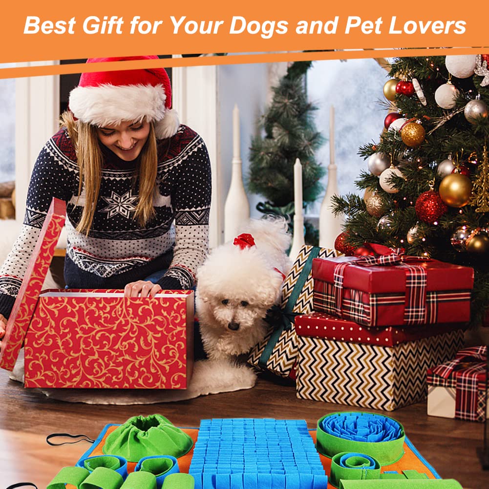 Vivifying Snuffle Mat for Dogs, Interactive Dog Puzzle Toy for Boredom and Mental Stimulation, Enrichment Feeding Game Sniff Mat Helps Slow Eating and Keep Busy