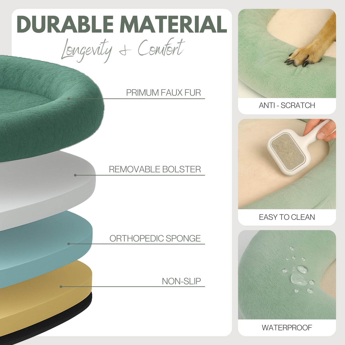 Human Dog Bed for Adults & Pets – Extra Large Cozy Lounger with Ultra-Soft Plush Fabric, Supportive Memory Foam Mattress & Removable Washable Cover – Oversized Pet Bed for Relaxation & Bonding (Green)