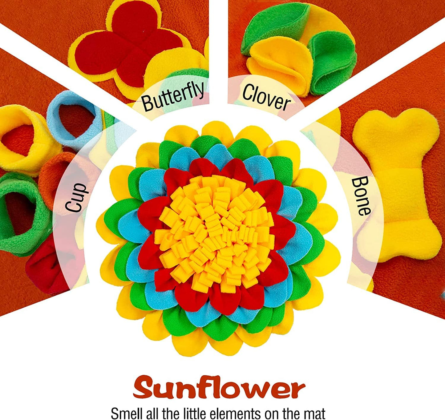 Tesitehi Snuffle Mat for Dogs, 25"x 25" Activity Feeding Mat for Small and Medium Pets, Interactive Feed Game for Boredom, Slow Feeder Puzzle Toys for Training and Brain Stimulating