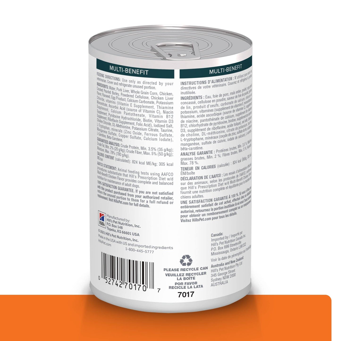 Hill's Prescription Diet w/d Multi-Benefit Digestive/Weight/Glucose/Urinary Management with Chicken Wet Dog Food, Veterinary Diet, 13 oz. Cans, 12-Pack