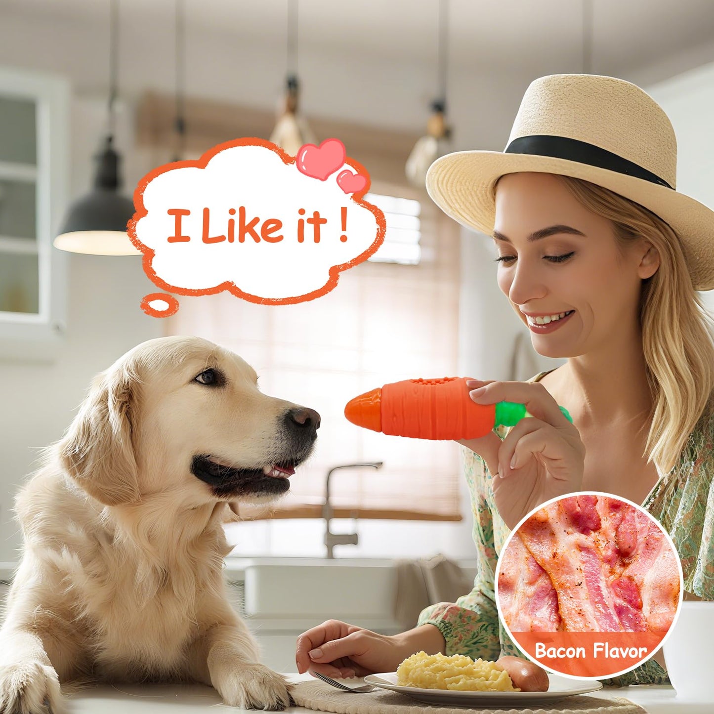 BoYoYo Indestructible Dog Toy for Aggressive Chewers with Squeaky, Dog Chew Toys for Large, Medium and Small Breeds to Keep Them Busy, Interactive Tough Dog Toy