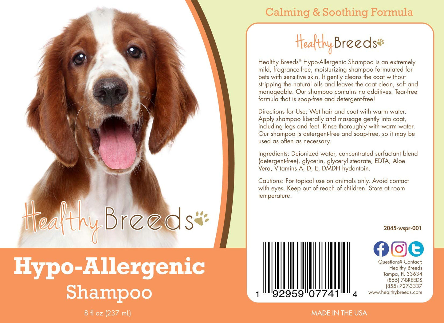 Healthy Breeds Welsh Springer Spaniel Hypo-Allergenic Shampoo 8 oz