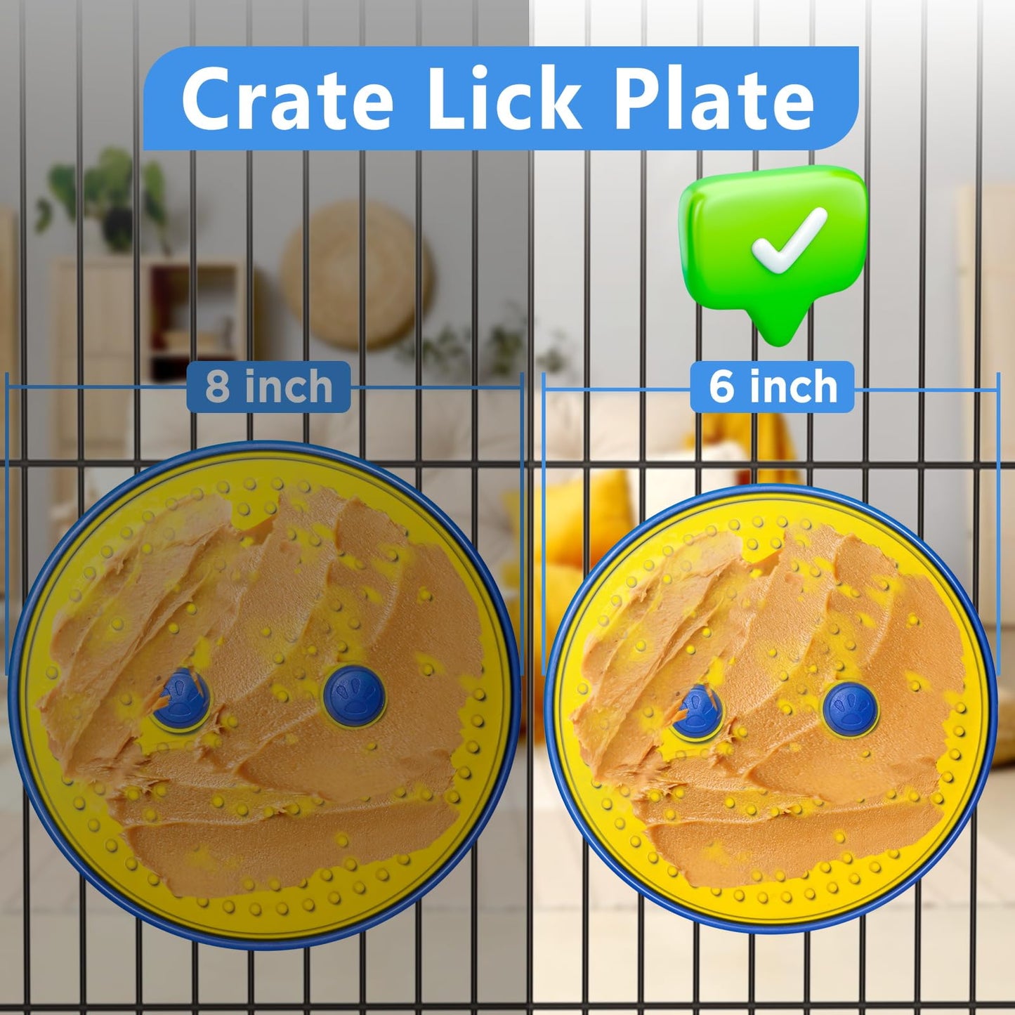 Lick Mat for Large Dogs, 6” Large Dog Peanut Butter Lick Pad for Crate with Stainless Steel Base, Boredom & Anxiety Reduce, Slow Feeding, Dog Slow Feeder Mat (Large, Anit-Tear)