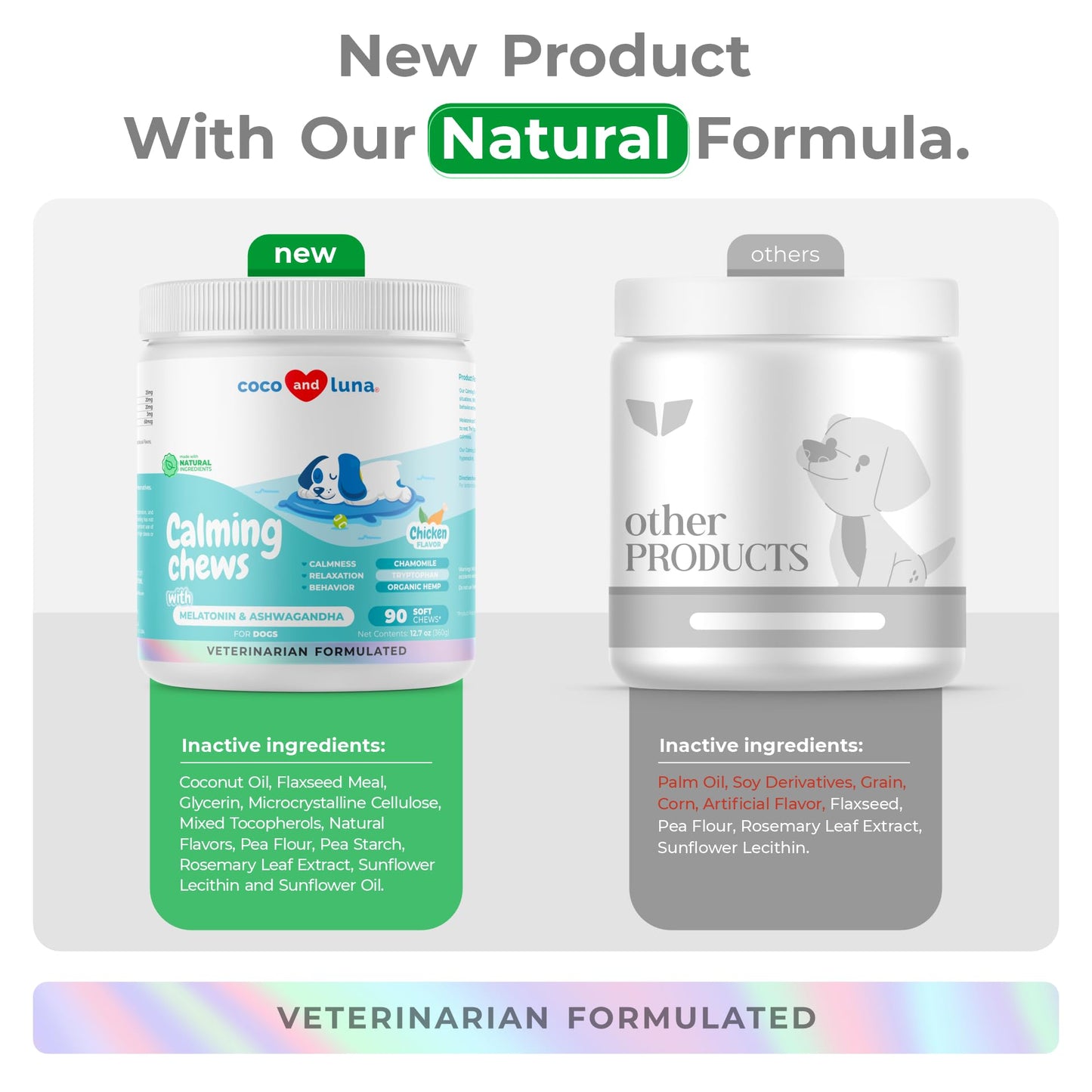 Calming Chews for Dogs Composure & Relaxation - 90 Soft Chews - with Hemp, Melatonin & Ashwagandha for Anxiety Relief, Separation Stress, Noise, Thunder, and Barking.