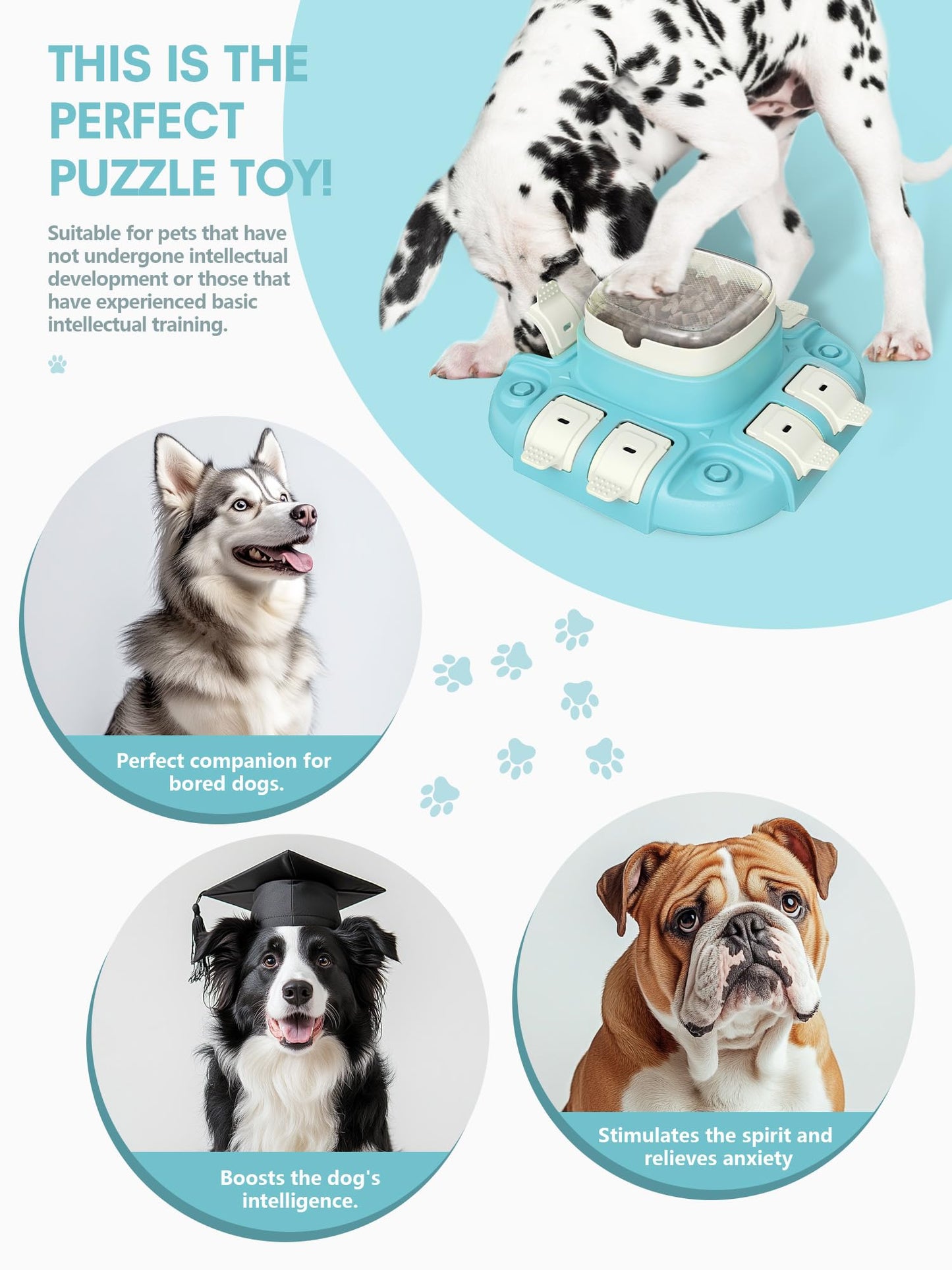 Kenida Dog Puzzle Toy - Puzzle Toys for Dogs 2 Levels, Dog Treat Puzzles Toys for IQ Training & Brain Stimulation, Slow Feeder as Gifts for Puppies, Cats, Dogs