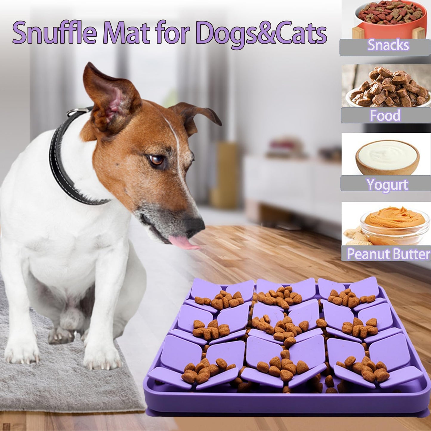 Femont Silicone Snuffle Mat for Small Dogs Puppy Cat Slow Down Eating,Slow Feeder Lick Mat for Dry Wet Food for Pet Training Smell,Encourages Natural Foraging Skill,Relieving Stress
