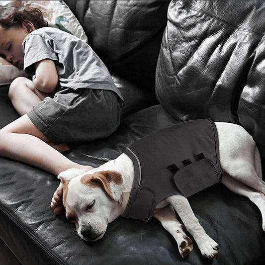 HCHYEY Dog Thunder Vest, First Generation Calming Jacket for Dogs - Dog Shirt for Anxiety, Firework and Separation, Keep Pet Calm Without Medicine & Training, Anti Anxiety Coat for Dogs (Dark Grey, M)