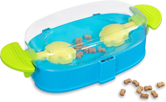 Outward Hound Nina Ottosson Paw N' Play Interactive Dog Treat Puzzle, Level 2 Intermediate Dog Enrichment Dog Toy, Blue, Small