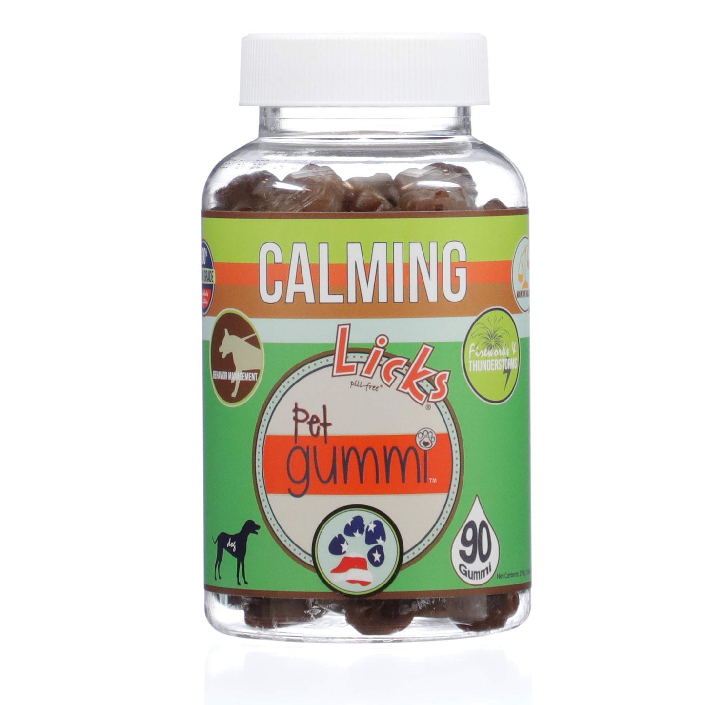 Licks Pill-Free Dog Calming Gummies - Zen Calming Aid Supplements for Aggressive Behavior & Nervousness - Dog & Puppy Treats for Stress Relief & Health - Gummies - 90 Use
