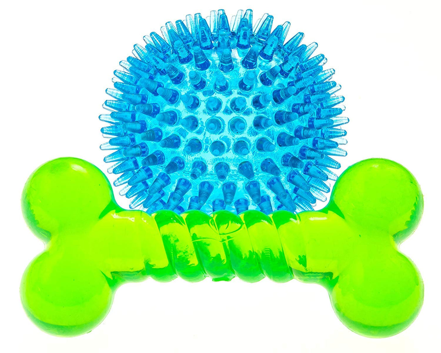 Knivel Spiky Ball and Bone for Small Dogs - Puppy Teething Toys Bone Dog Toy Set for Smart Newborn Pet - Doggy Interactive Chew Mini Dental