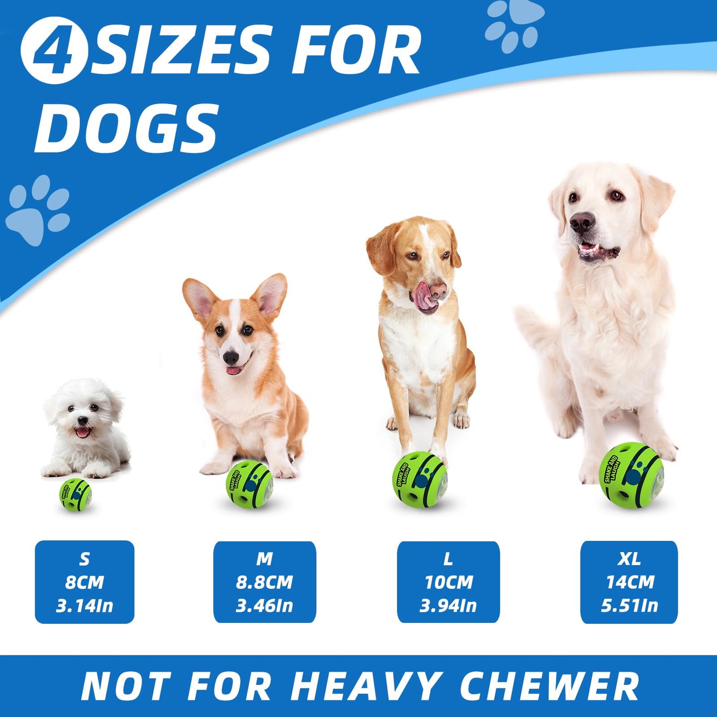 Interactive Puzzle Dog Treat Ball, Treat Dispensing Enrichment Dog Toys Ball, S, 3.14 in (8 cm)
