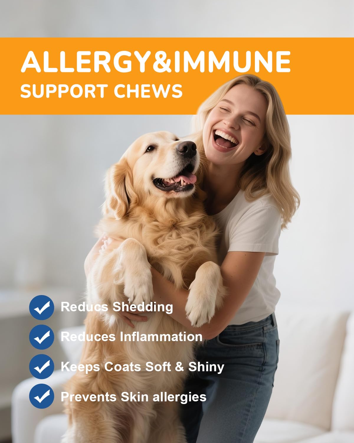 Dog Allergy Chews 260Ct - 23oz Dog Supplements for Itchy Skin and Paw Licking, USA Lab Formula with Probiotics, Natural Allergy Immune Support for Dogs