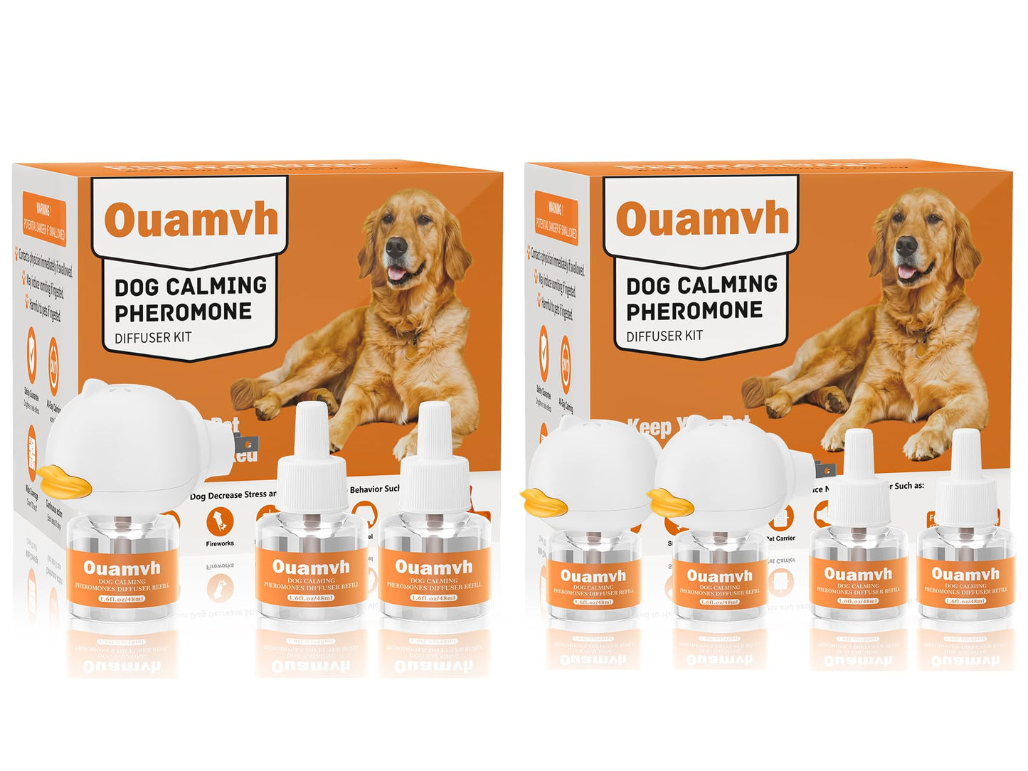 Ouamvh Dog Pheromone Calming Diffuser:Relaxing Solution for Stress and Anxiety in Dogs, Reducing Scratching and Barking Behaviors in Puppies, Medium, and Large-Sized Dogs
