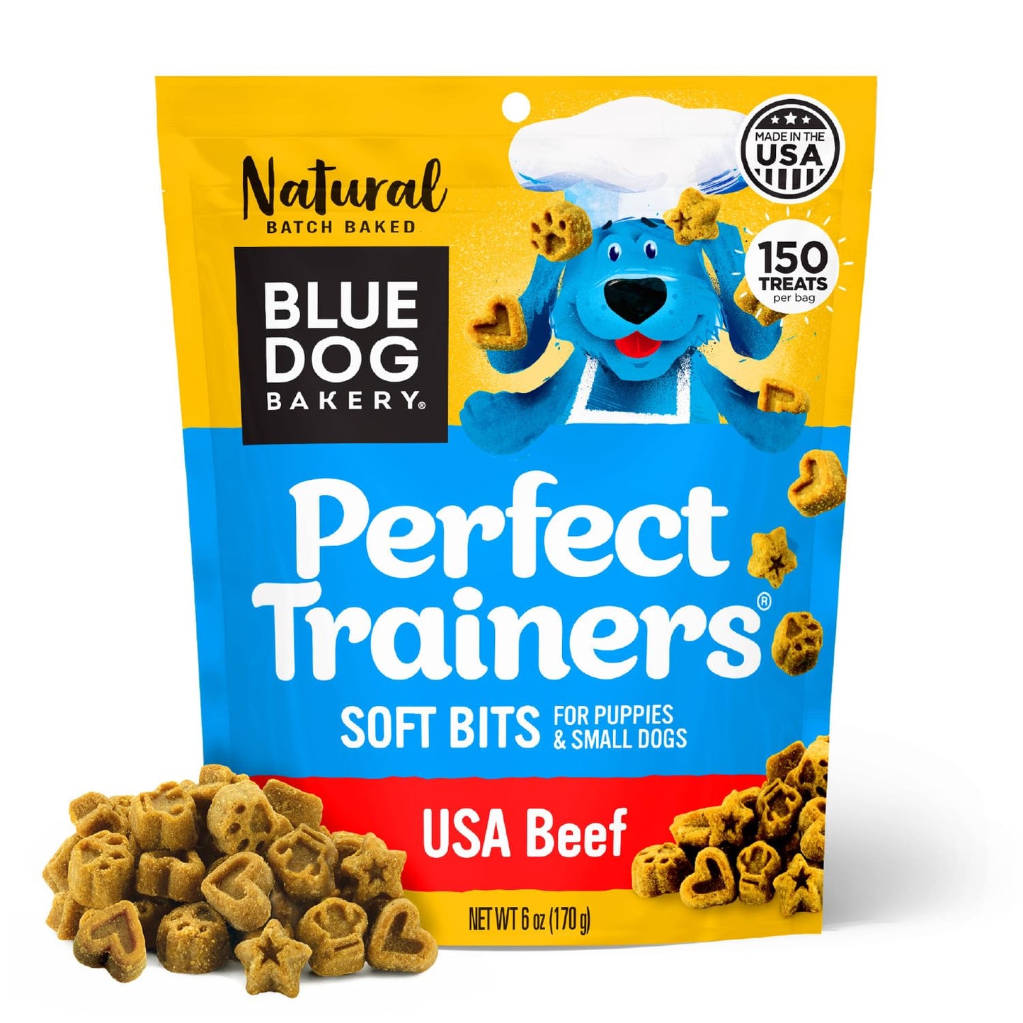 Blue Dog Bakery Perfect Trainers Treat | Small, Soft & Chewy Beef Flavor | Natural Healthy Dog Treats, 6 oz (Pack of 1)