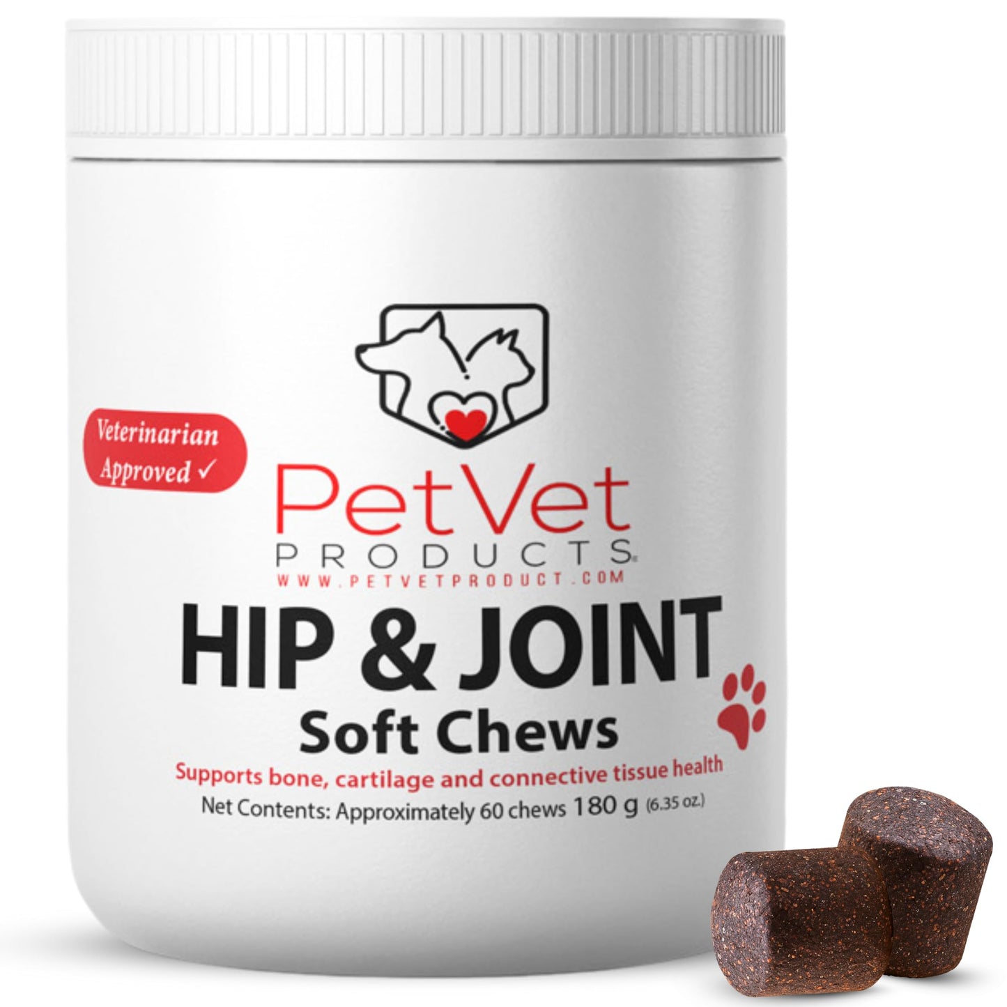 Pet Vet Products Dog Hip and Joint Supplement - Glucosamine for Dogs (Beef Liver, 60 Chews) - Dog Joint Supplement with MSM, Chondroitin, Vet Approved Dog Vitamins -Mobility Joint Pain Supplements