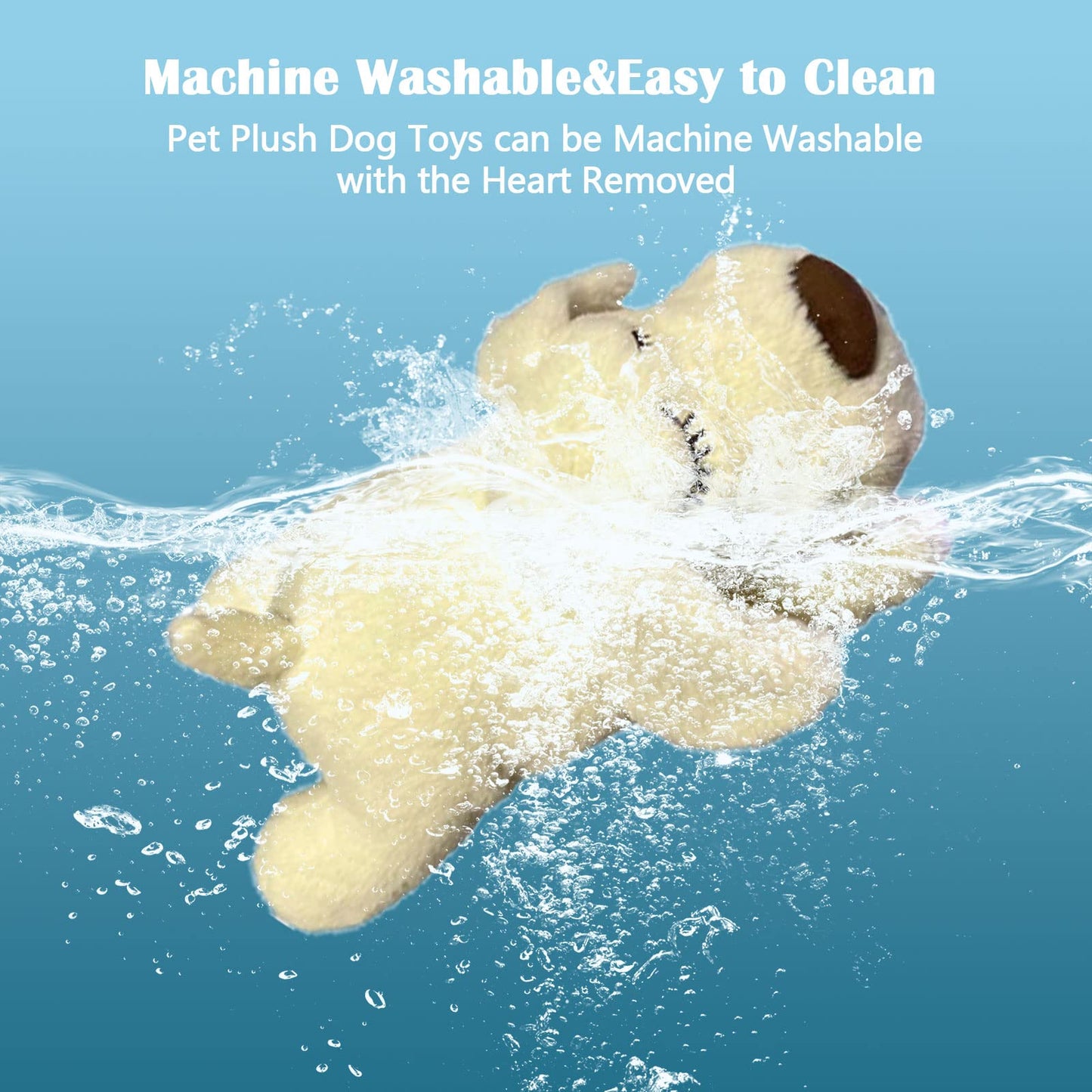 ZALBYUY Heartbeat Puppy Toy, Puppy Sleep Aid Toy, Small Dog Training Toys for Separation Anxiety Relief, Pets Plush Toys for Dogs Cats (White)