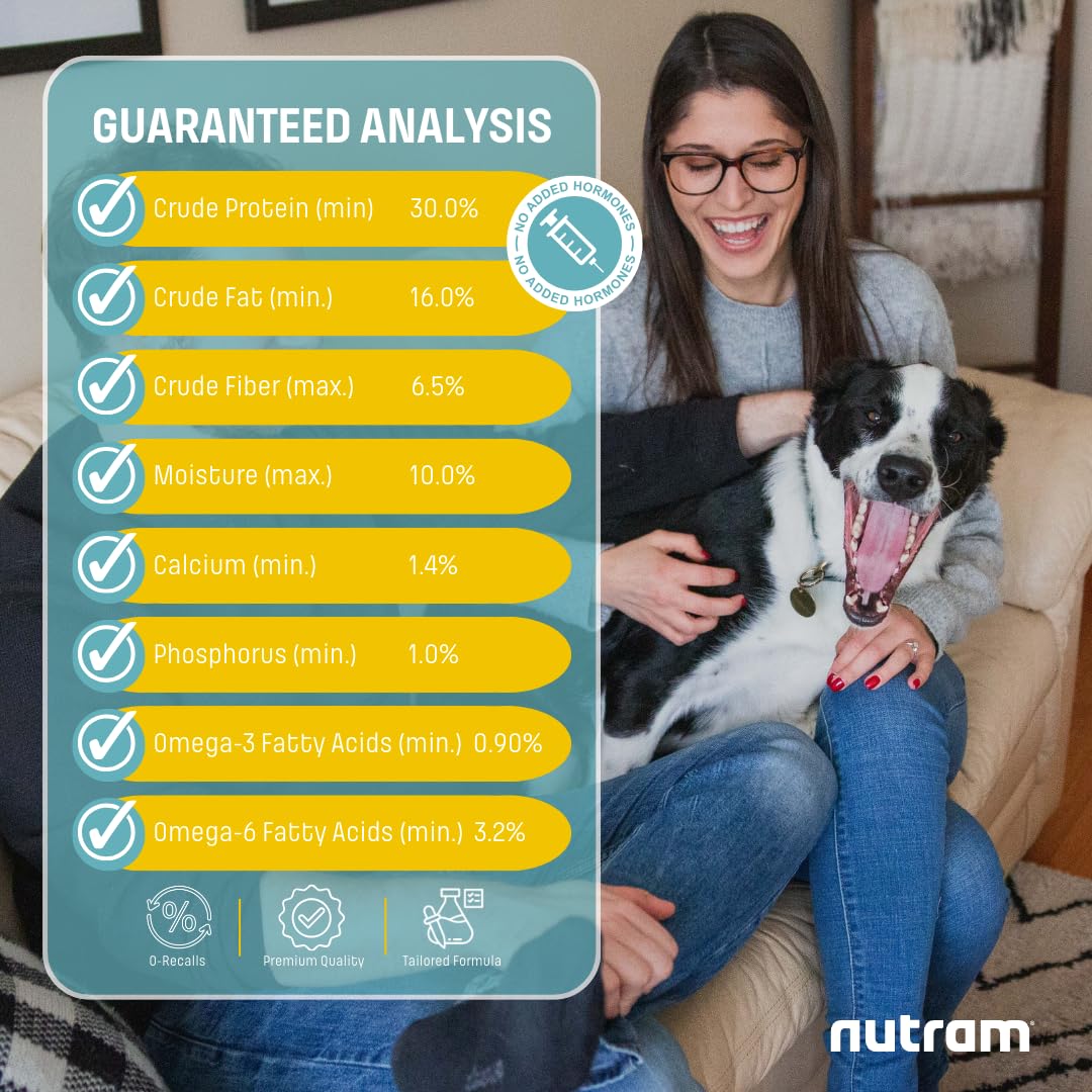 Nutram T26 Grain-Free Lamb & Lentils Dry Dog Food | High Protein, Chicken-Free Kibble with Pumpkin, Flaxseed & Salmon Oil | Easily Digestible, Allergy-Friendly for Puppies, Adults & Seniors