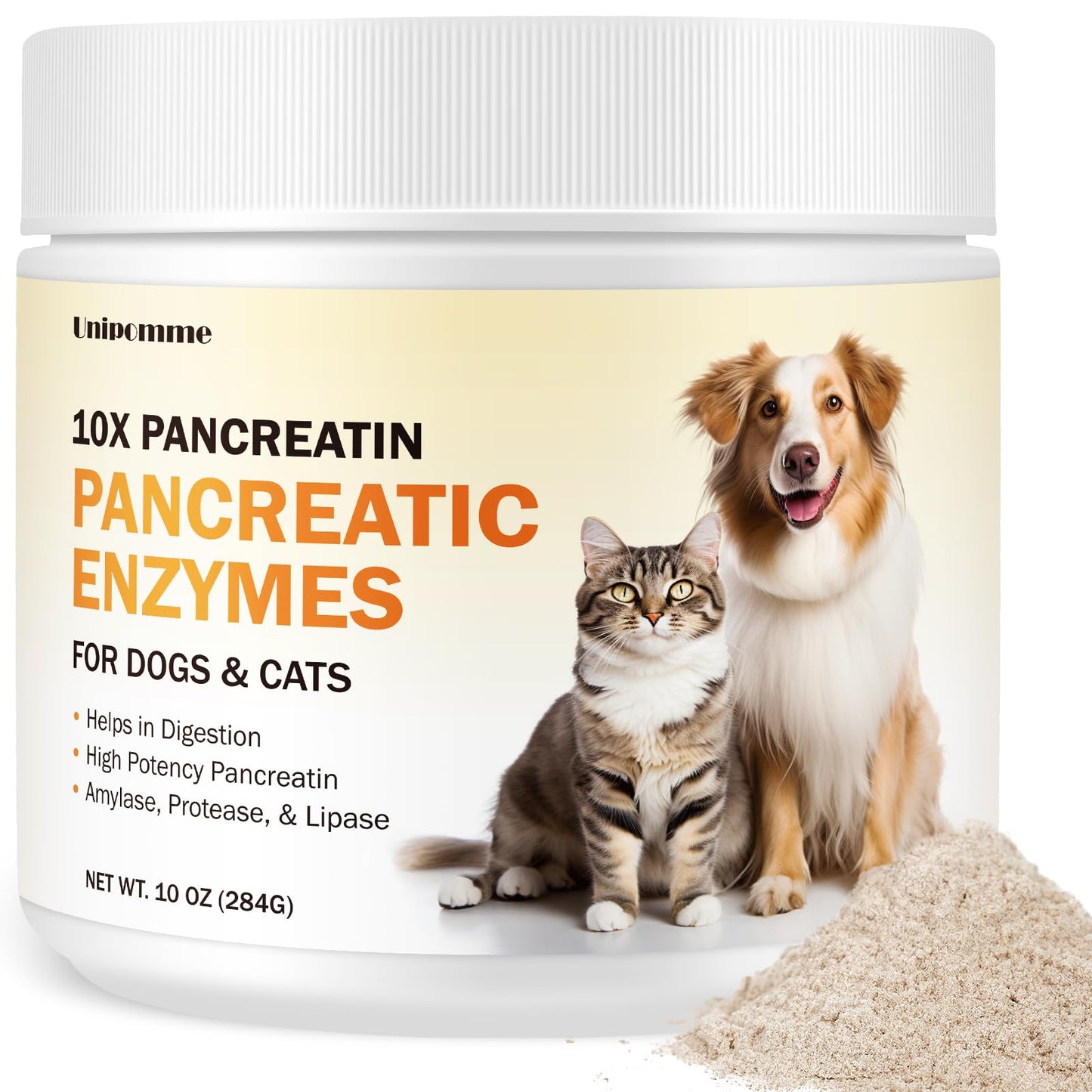 10 Ounces Pancreatic Enzymes for Dogs - 10x Pancreatin Formula for EPI Dog - Digestive Enzymes Powder for Pet Pancreatic Concerns, Supports Buddy Digestive Stress, Healthy Weight Management