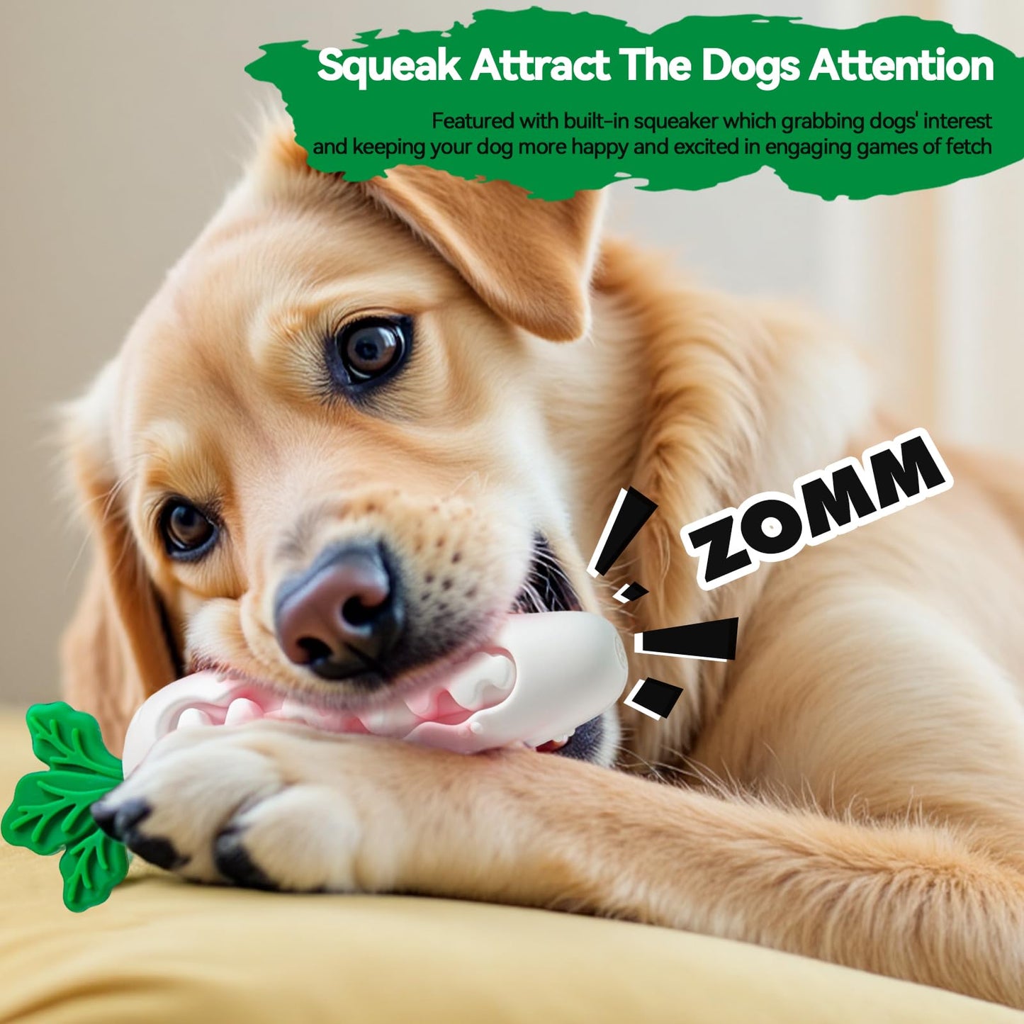 AWINNER Dog Chew Toys for Aggressive Chewers, Indestructible Tough Durable Squeaky Interactive Dog Toys, Puppy Teeth Chew Carrot Stick Toy for Small Medium Large Breed (Mixed Pink)