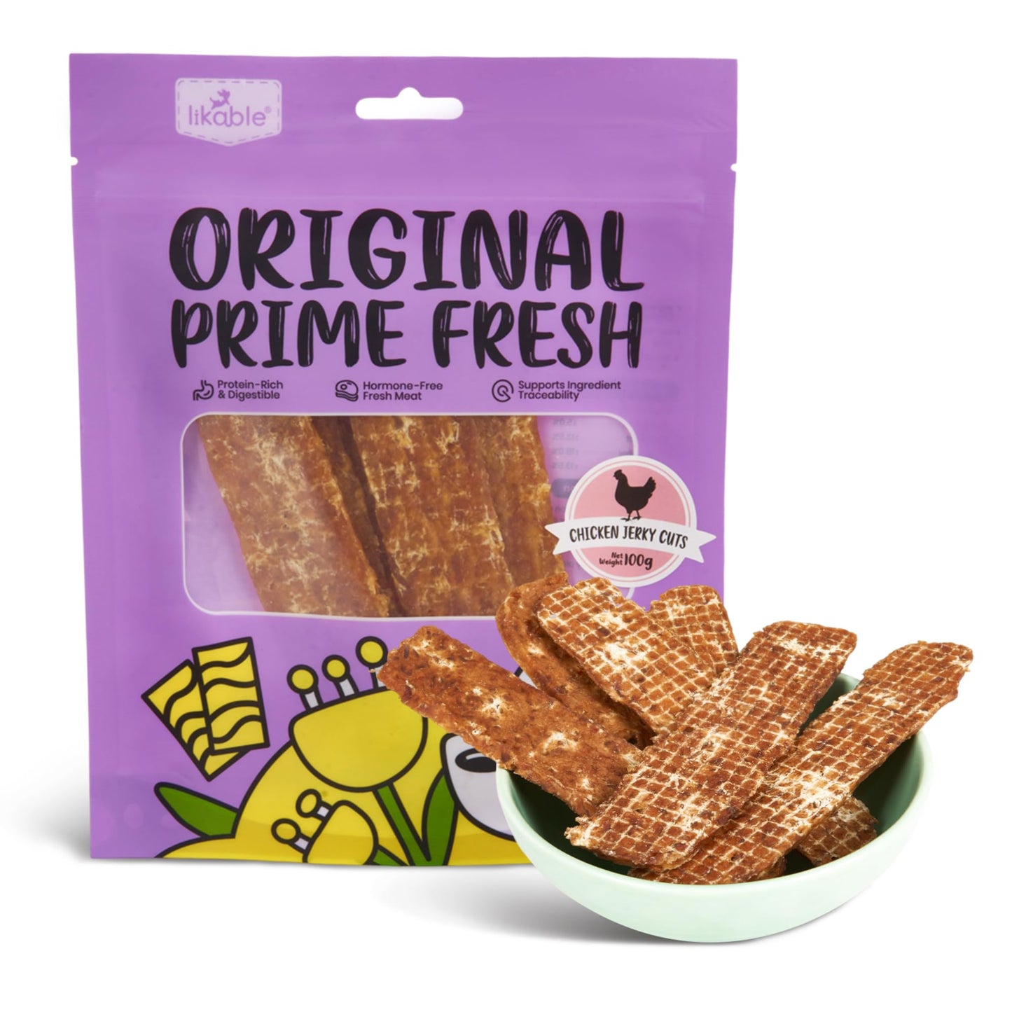 LISPOO Likable Human Grade Pet Snacks and Natural Ingredients-Premium Pet Treats Delicious and Healthy Chicken Jerky Snacks-Best Chews for Training Small & Large Dogs - Bulk Dog Treats