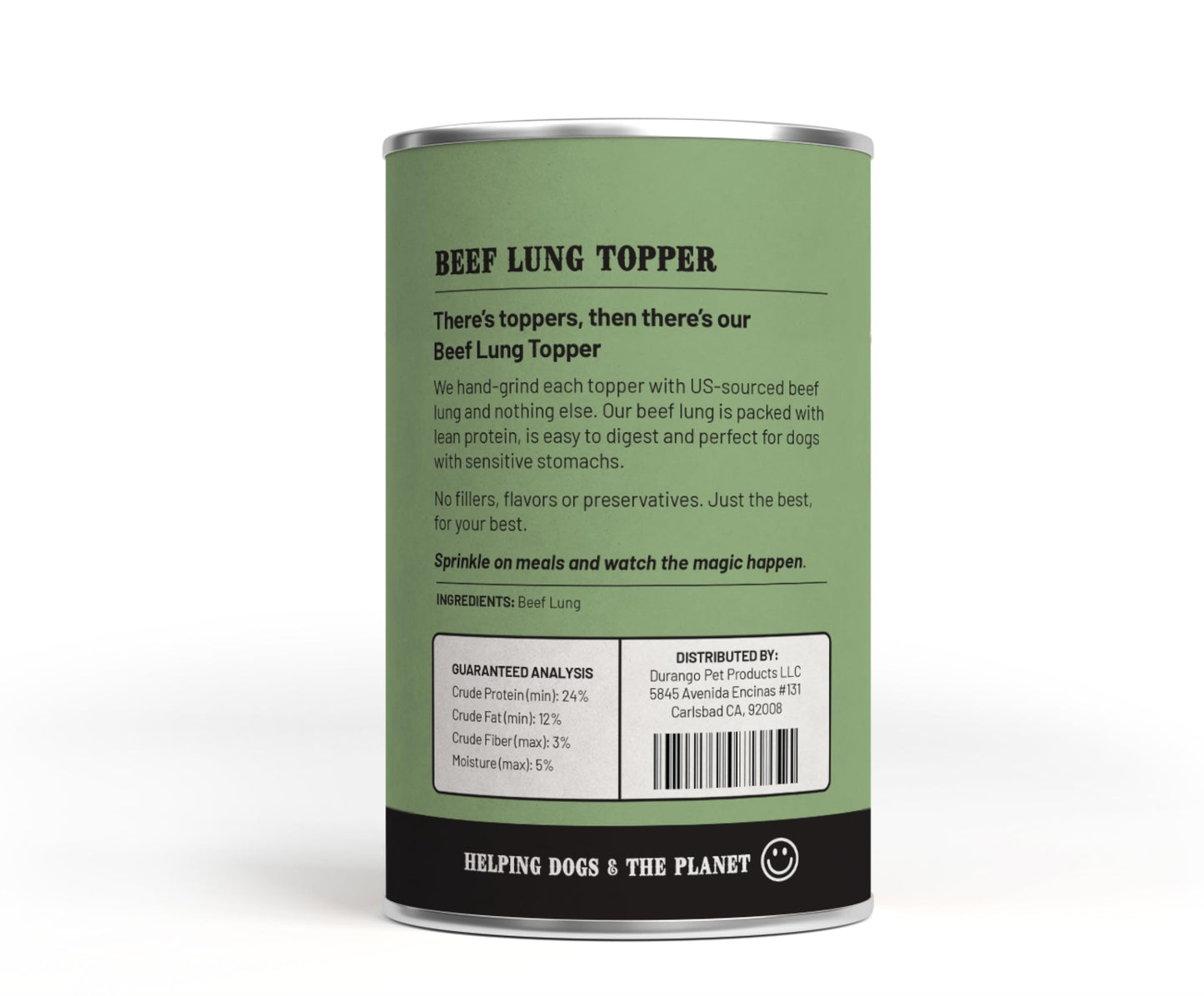 Durango High-Protein Dog Food Topper - Rich Beef Liver Meal Enhancer for Picky Eaters - Limited Ingredient Kibble Booster - 8 oz Tin - Made in USA - Plastic-Free - Easy to Scoop - 60 Servings