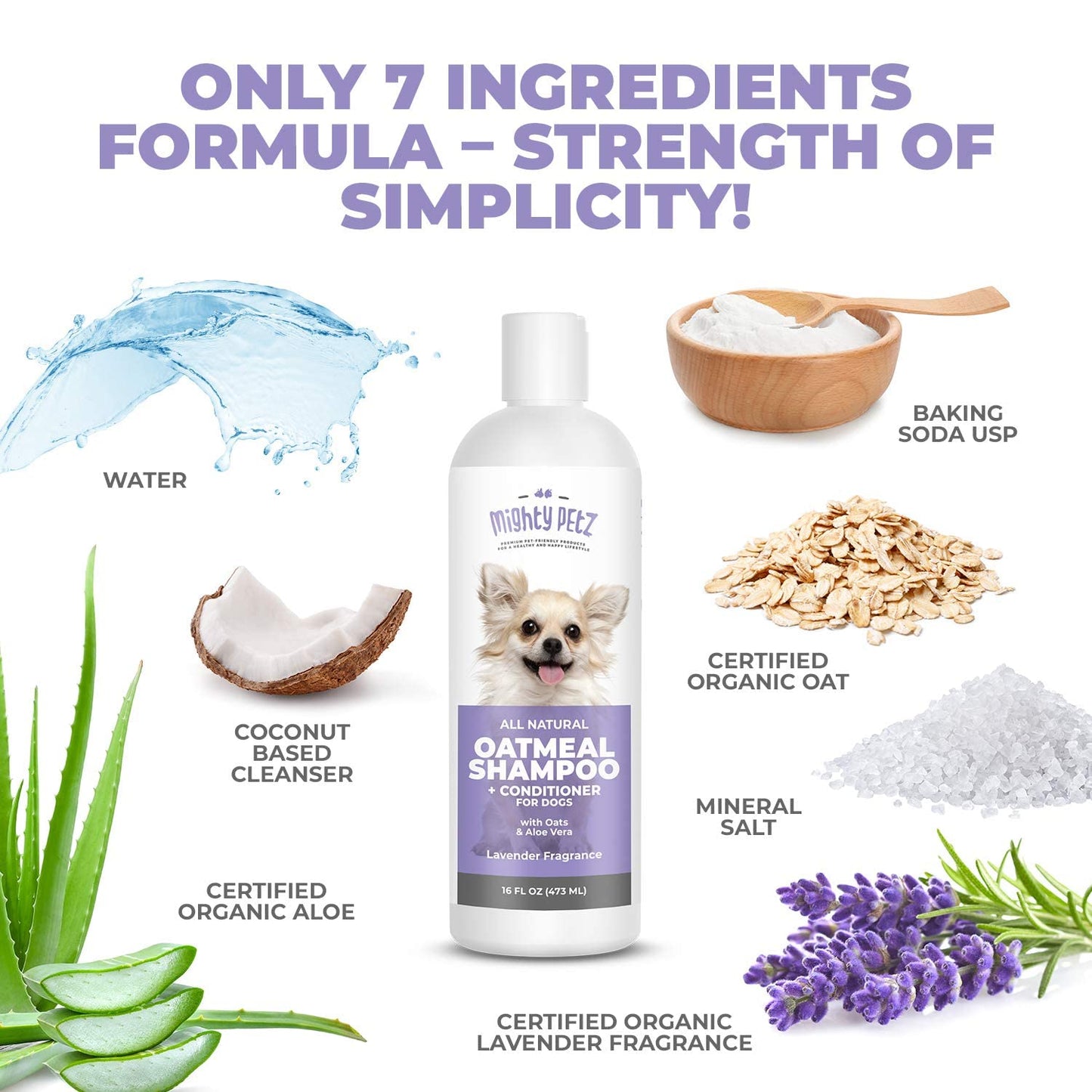 Mighty Petz 2-in-1 Oatmeal Dog Shampoo and Conditioner + Mighty Petz MAX Dog Allergy Relief Bundle