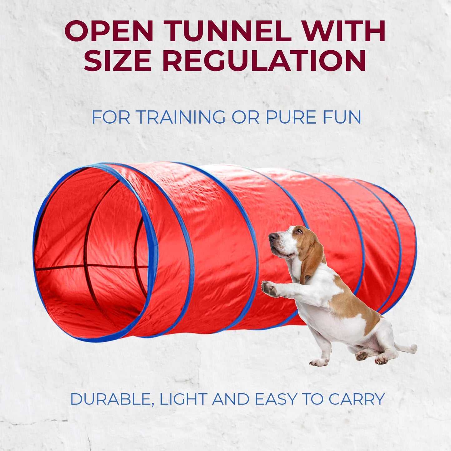 CHEEERING PET Premium Agility Set, 5-Piece Dog Training Kit - Tunnel, Jump, Hoop, Weave Poles, Easy-Carry Case for Indoor/Outdoor Use