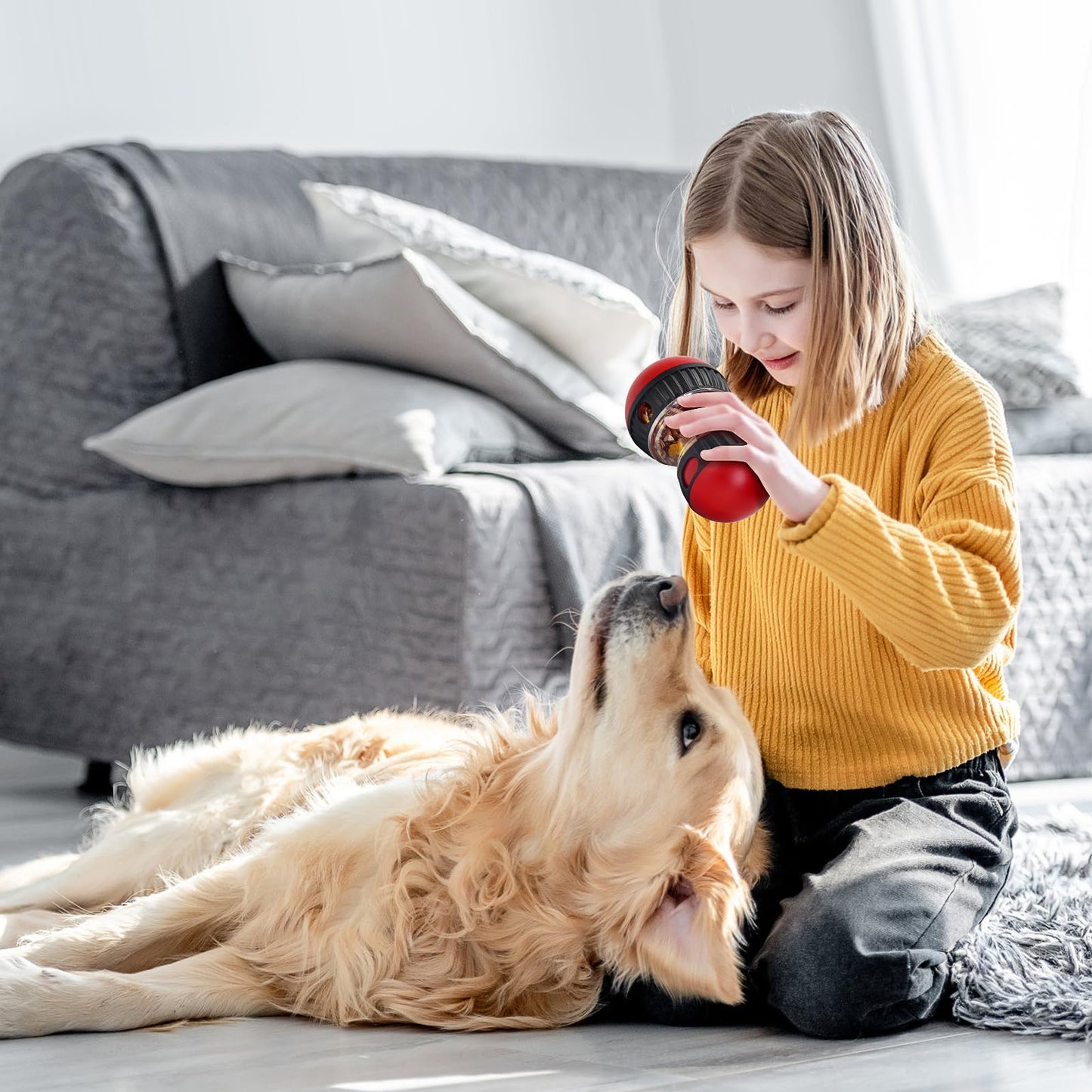 YECERCAN Dog Treat Toy, Interactive Treat Dispensing Dog Toys, Adjustable and Durable Dog Puzzle Toy for Small/Medium/Large Breed Dogs to Keep Them Busy