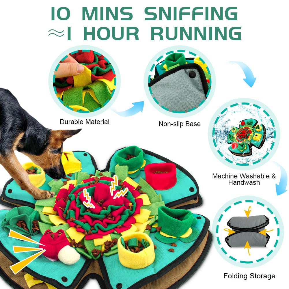AWOOF Snuffle Mat for Dogs,Durable Interactive Dog Puzzle Toys Encourages Natural Foraging Skills,Durable Dog Feeding Mat for Boredom and Mental Stimulation for Large, Medium and Small Dogs