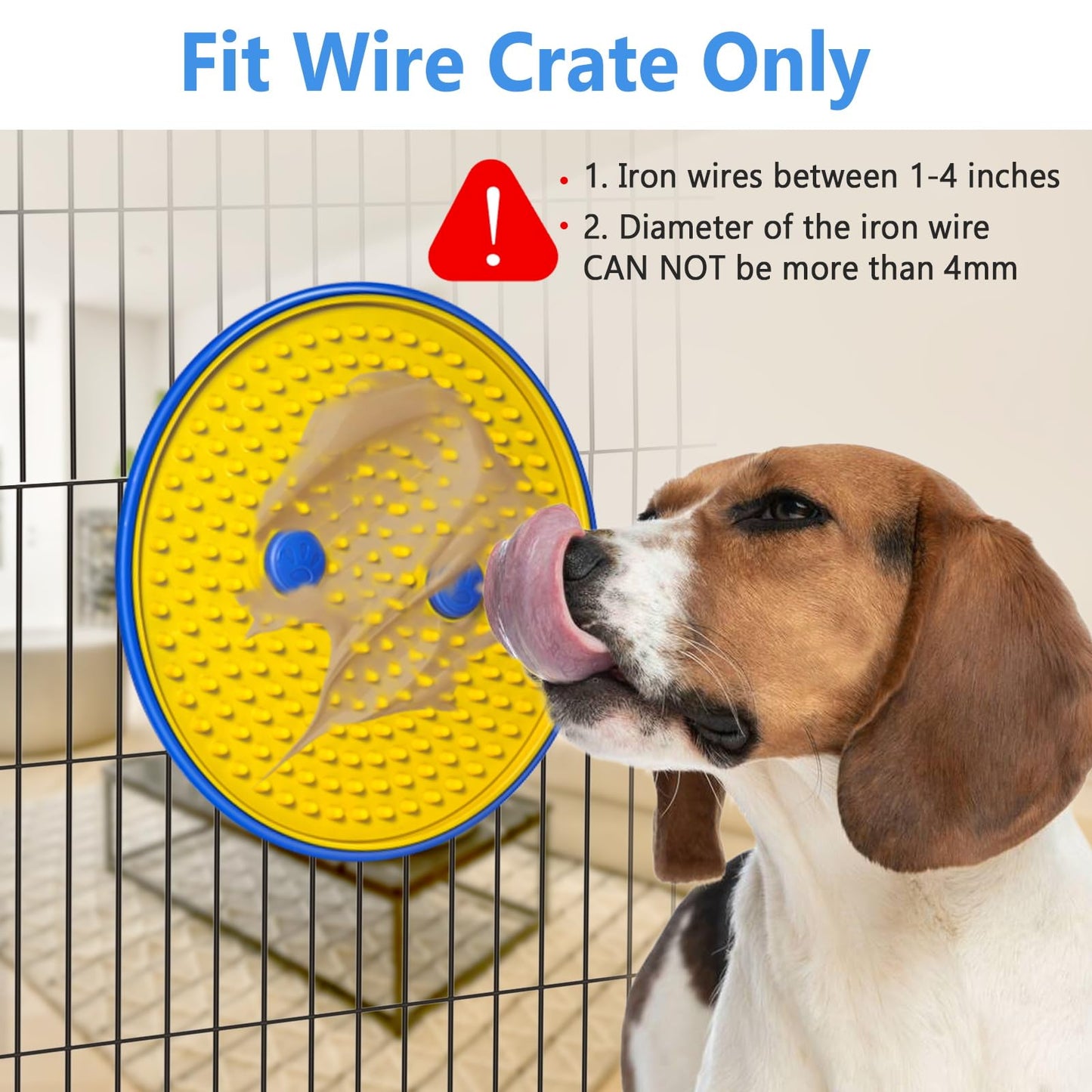 Lick Mat for Large Dogs, 6” Large Dog Peanut Butter Lick Pad for Crate with Stainless Steel Base, Boredom & Anxiety Reduce, Slow Feeding, Dog Slow Feeder Mat (Large, Anit-Tear)
