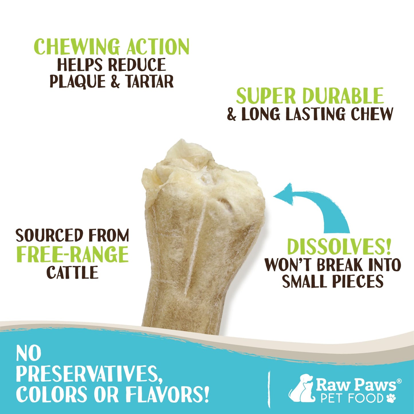 Raw Paws 10-inch Compressed Rawhide Bones for Dogs, 10-Count - Packed in USA - Long Lasting Dog Chews - Natural Pressed Rawhides - Large Dog Bones - Raw Hide for Aggressive Chewers