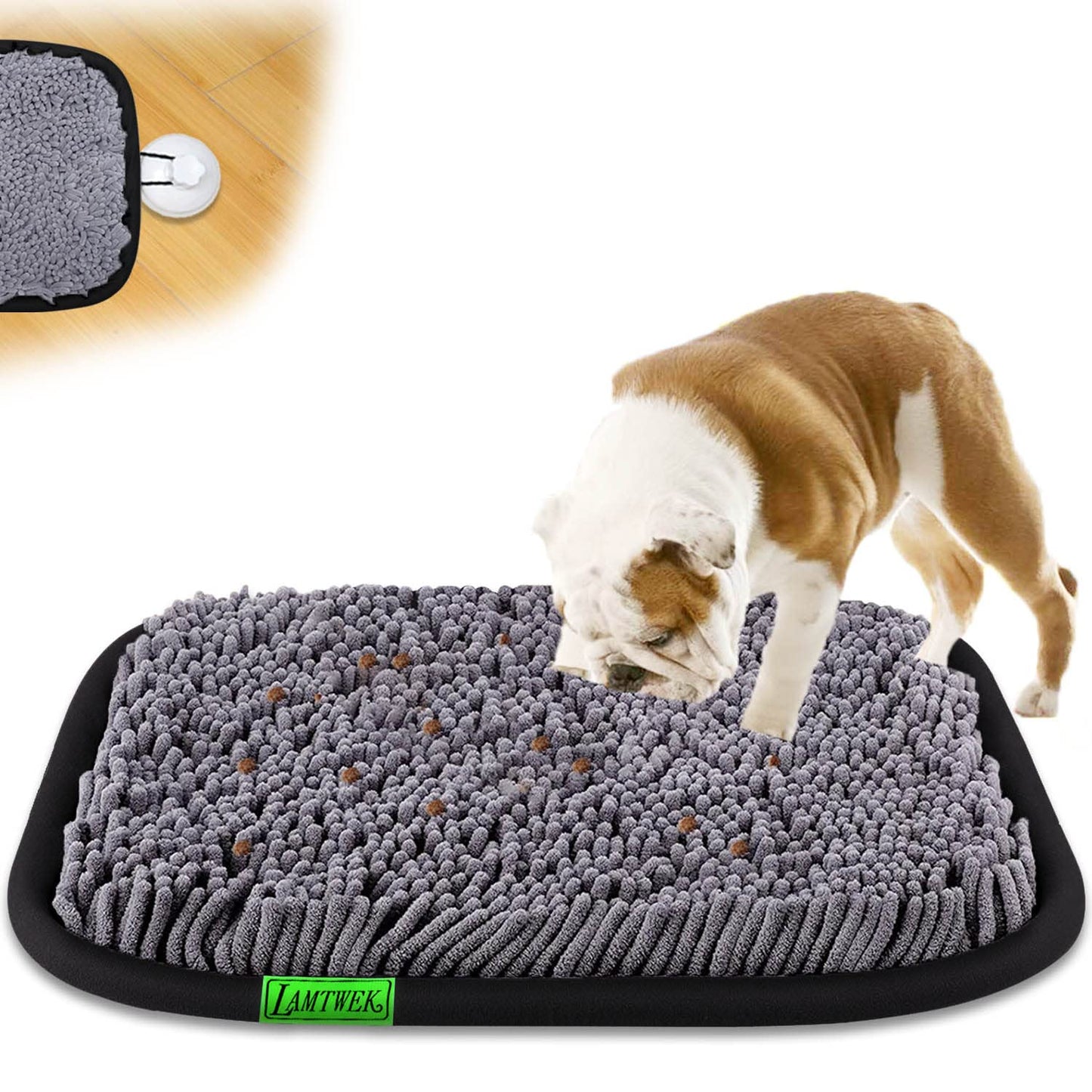 LAMTWEK Snuffle Mat for Dogs, 17" x 21" Dog Snuffle Mat Interactive Feed Game for Boredom, Encourages Natural Foraging Skills and Stress Relief, Easy to Fill Machine Washable