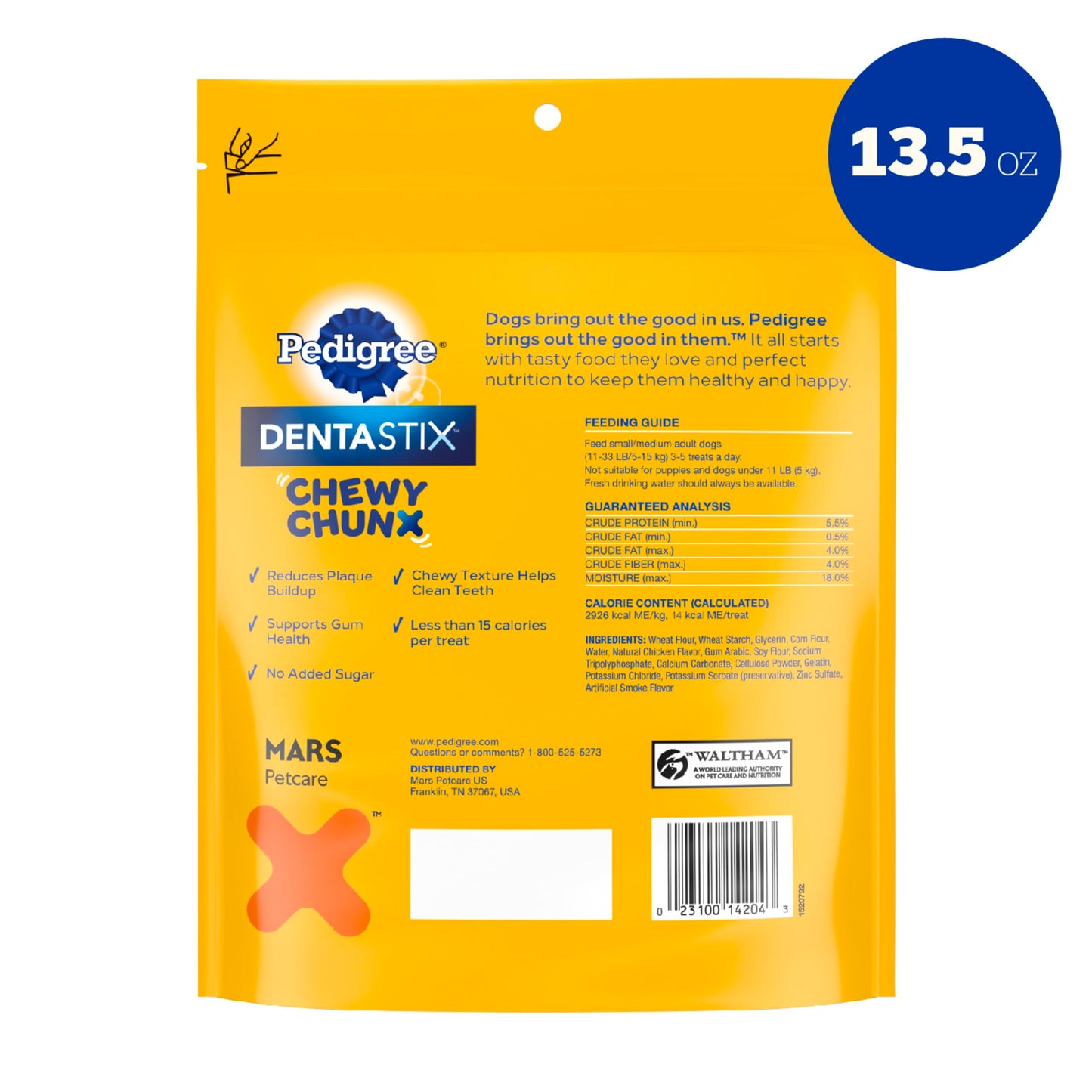 Pedigree Dentastix Chewy Chunx Small & Medium Dog Treats Chicken Flavor, 13.5 oz. Bag