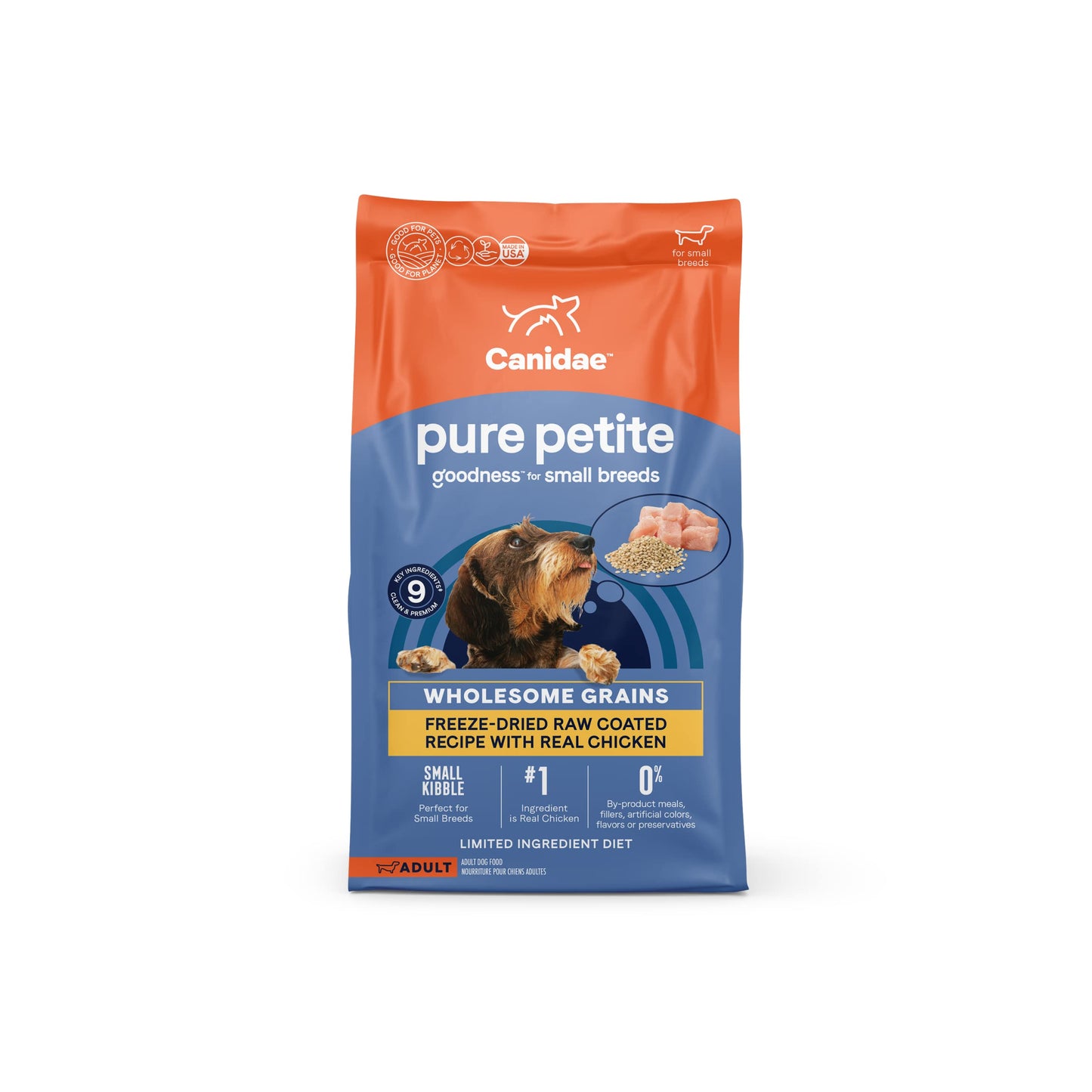 Canidae Pure Petite Premium Dry Dog Food for Small Breeds, Chicken & Wholesome Grains Recipe, 10 lbs.