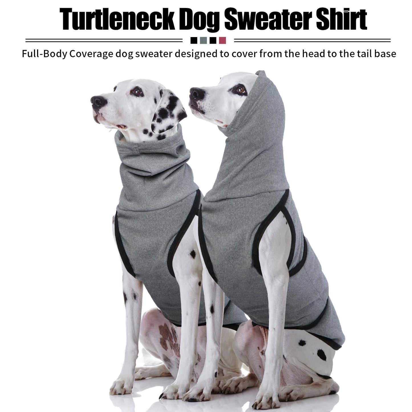 DENTRUN Dog Calming Vest Anxiety Relief Shirts with Ear Wraps, Soft Dog Hoodie Noise Cancelling Ear Muffs for Firwork, Comfort Winter Warm Sweater Turtleneck Cold Weather Cozy Coat for Small Dog