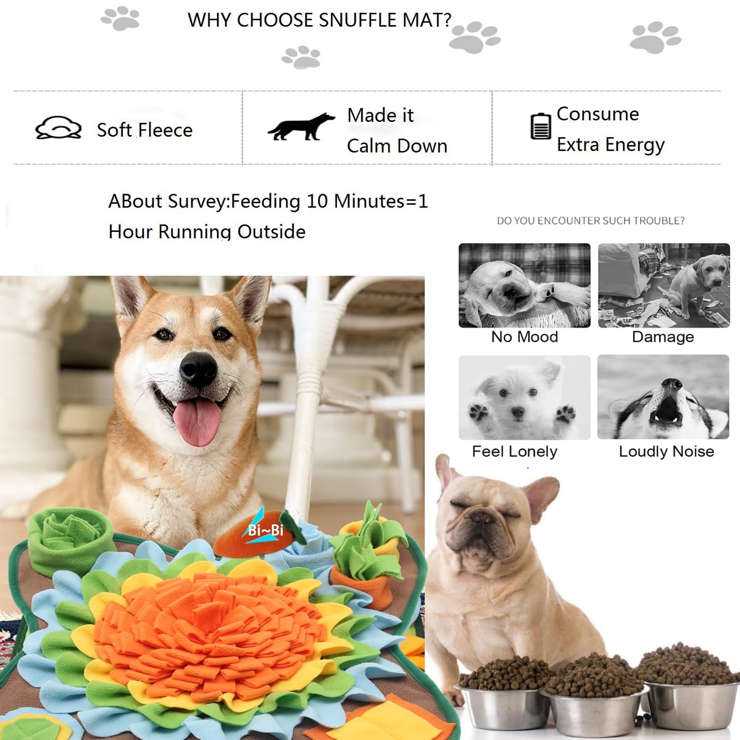 Alibuy Dogs Snuffle Mat Pet Feeding Mats Puppy Sniffing Pad,Cat Doggies Interactive Puzzle Toys for Multiple Breeds Encourages Natural Foraging Skills,Training and Stress Release (Orange)