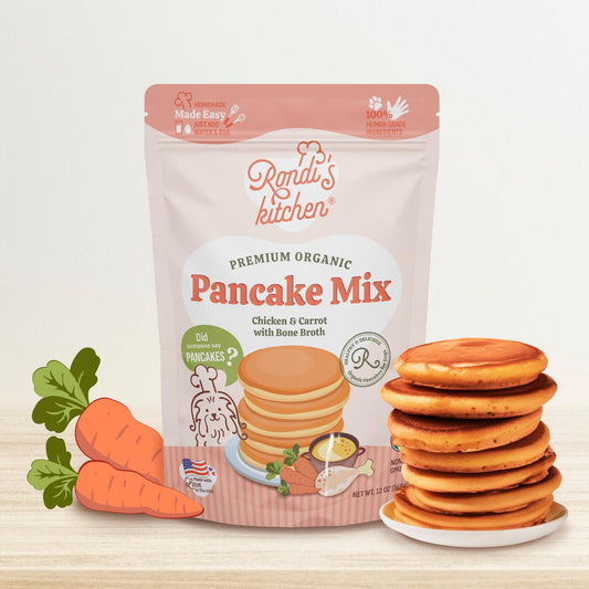 Rondi's Kitchen Pancake Mix for Dogs - Premium All-Natural & Organic Dog Treats, Healthy Dog Snacks for All Ages & Sizes, Made with Human-Grade Ingredients - Chicken & Carrot